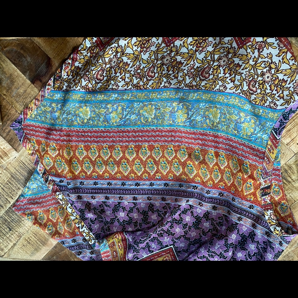 Sheer Printed Poncho